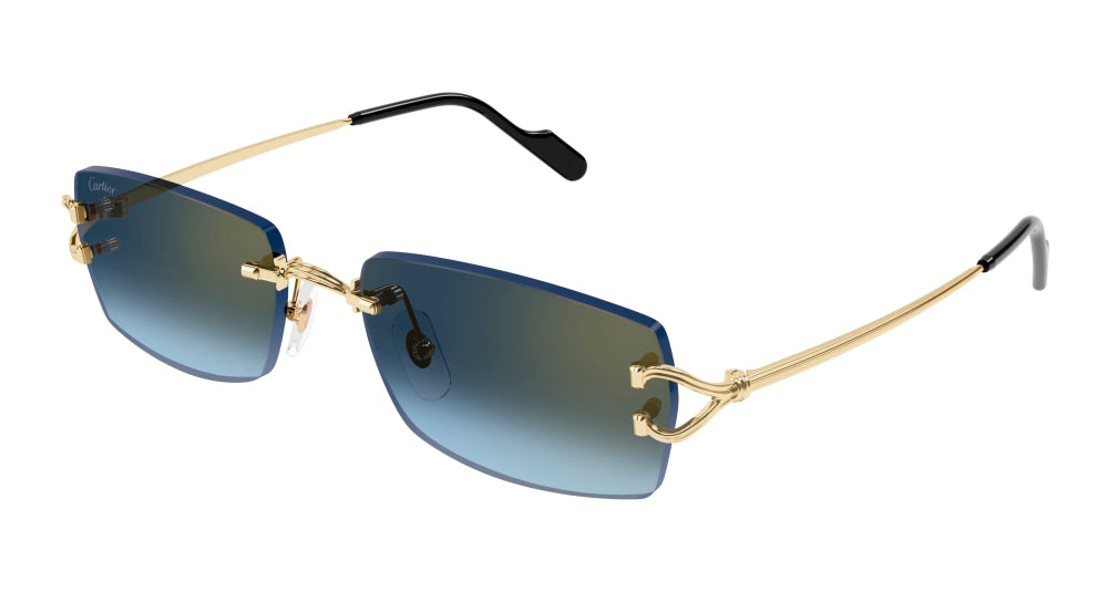 Cartier Sonnenbrille CT0550S-002 56-Eckig-Gold-Männer