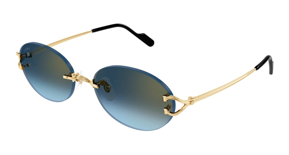 Cartier Sonnenbrille CT0551S-002 55-Rund-Gold-Unisex – Elsweiler&Temme