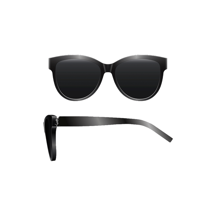 Saint Laurent SL M107-001 55 Sonnenbrille Damen Acetat schwarz/silber